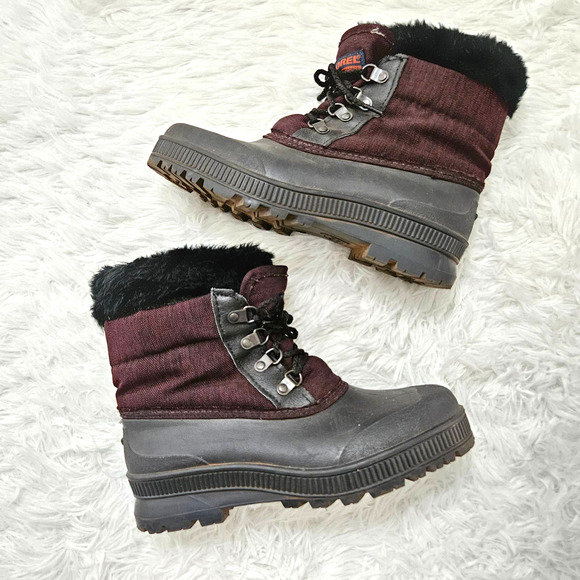 Sorel Shoes - Sorel Women's Black & Maroon Lace Up Boots. Size 8‎ Snow Durable Warm Tread